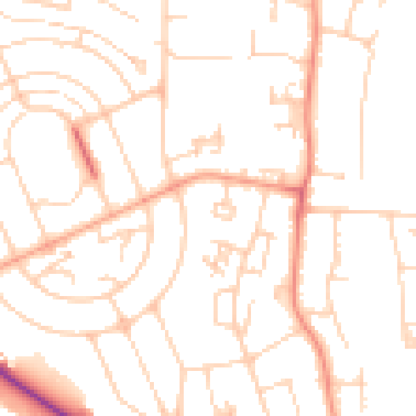 Daytime road noise heatmap for ME15 7PD