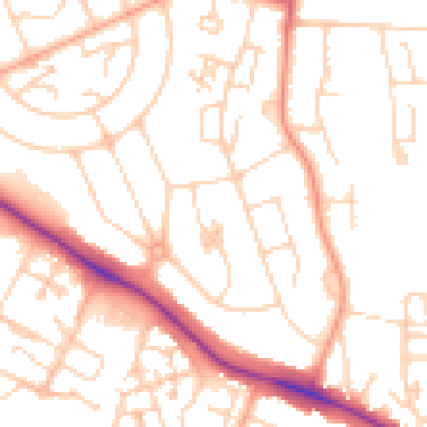 Daytime road noise heatmap for ME15 7QG