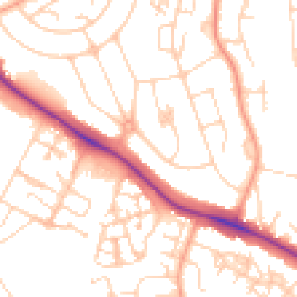 Daytime road noise heatmap for ME15 7QL