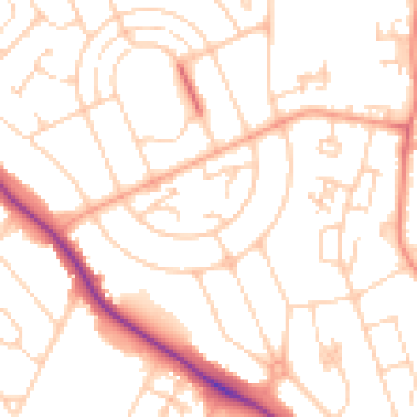 Daytime road noise heatmap for ME15 7QW