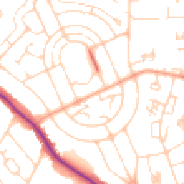 Daytime road noise heatmap for ME15 7SY