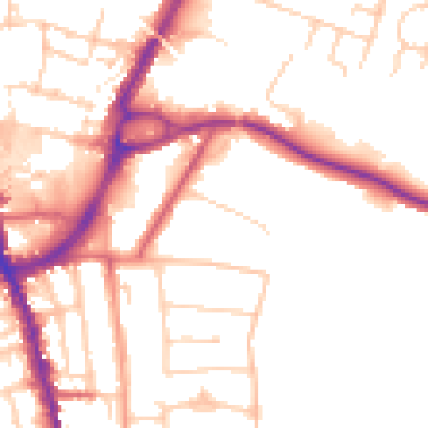 Daytime road noise heatmap for ME15 7TR
