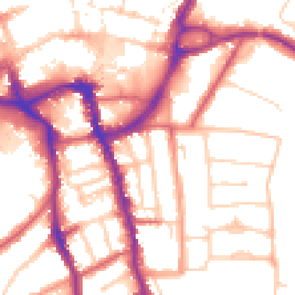 Daytime road noise heatmap for ME15 7UN
