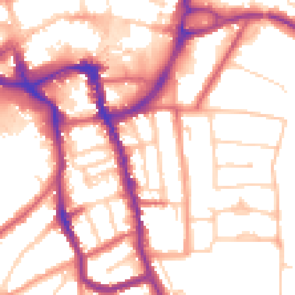 Daytime road noise heatmap for ME15 7UU