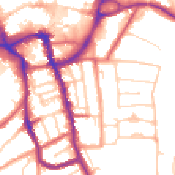 Daytime road noise heatmap for ME15 7UW