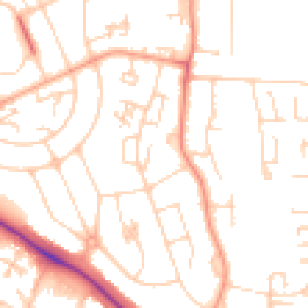 Daytime road noise heatmap for ME15 8BT