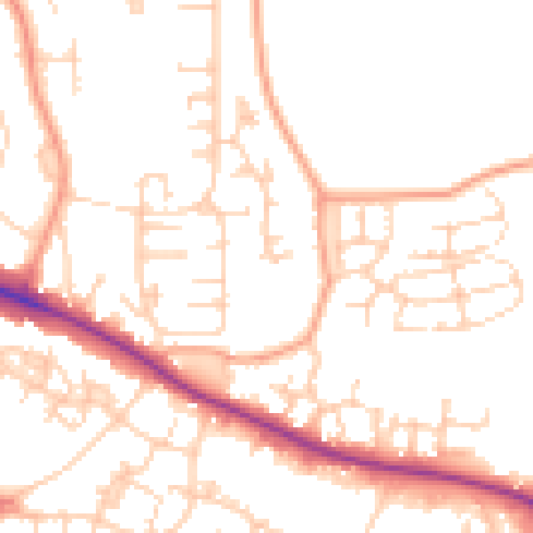 Daytime road noise heatmap for ME15 8FU