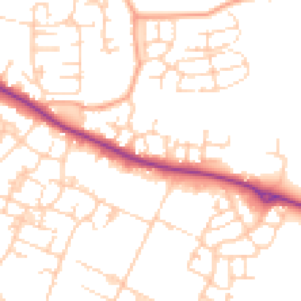 Daytime road noise heatmap for ME15 8GE