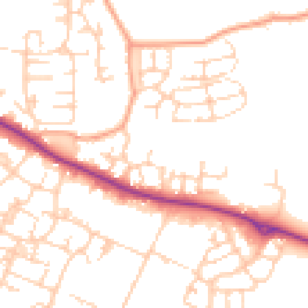 Daytime road noise heatmap for ME15 8GS