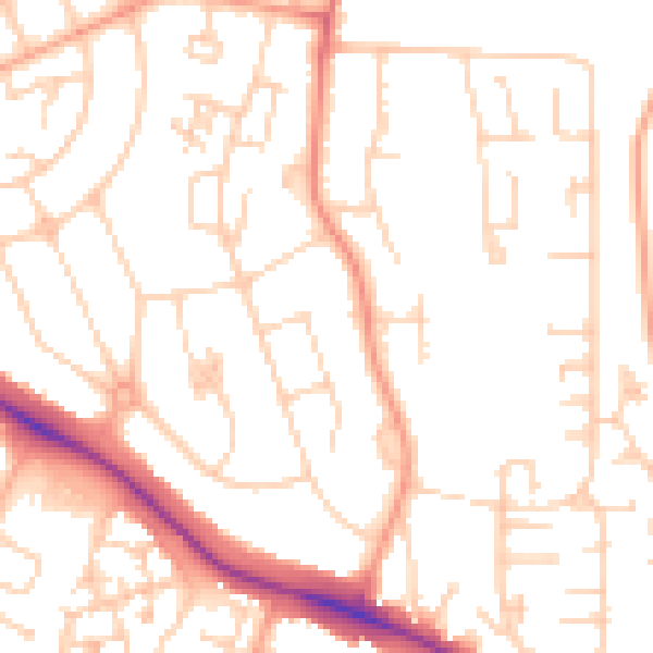 Daytime road noise heatmap for ME15 8HT