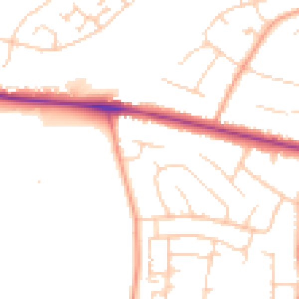 Daytime road noise heatmap for ME15 8JP