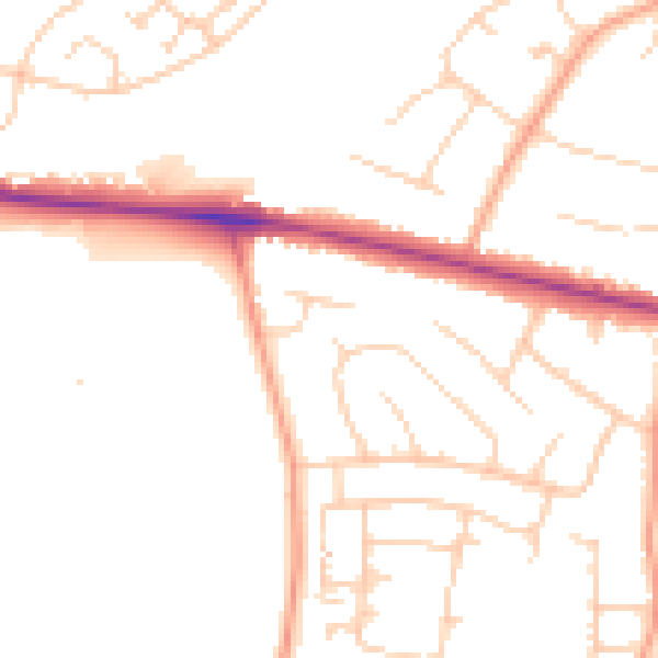 Daytime road noise heatmap for ME15 8JY