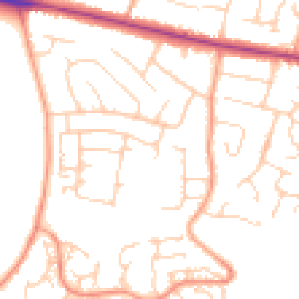 Daytime road noise heatmap for ME15 8LH