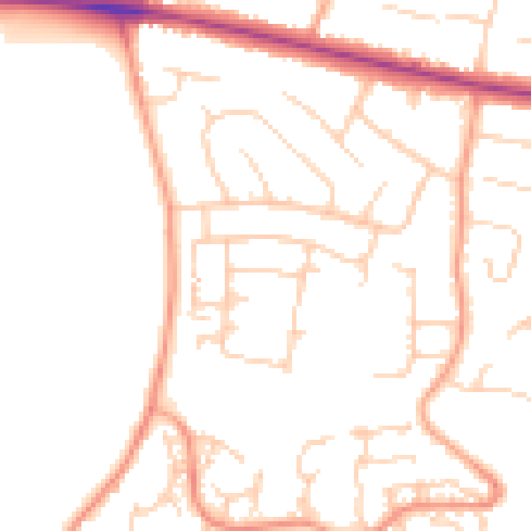 Daytime road noise heatmap for ME15 8LU