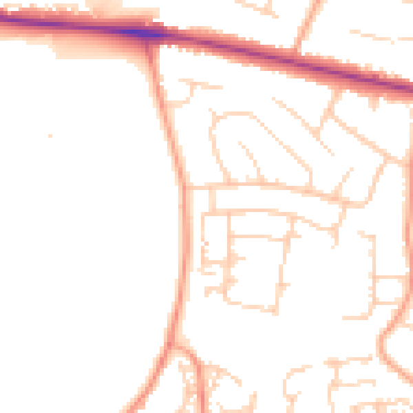 Daytime road noise heatmap for ME15 8NB