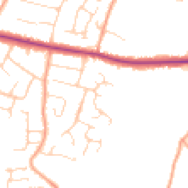 Daytime road noise heatmap for ME15 8NJ