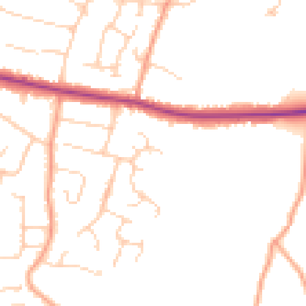 Daytime road noise heatmap for ME15 8NL