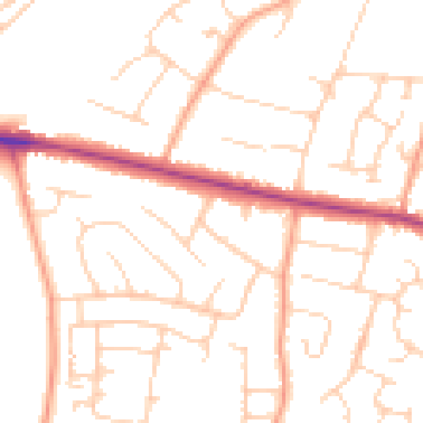 Daytime road noise heatmap for ME15 8NN