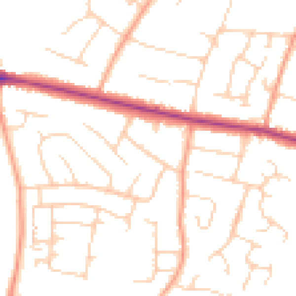 Daytime road noise heatmap for ME15 8NS