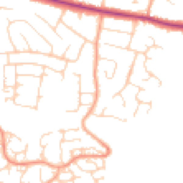 Daytime road noise heatmap for ME15 8NY