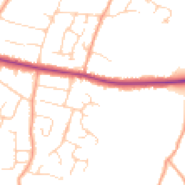 Daytime road noise heatmap for ME15 8NZ