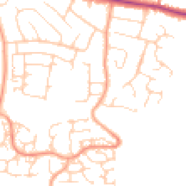 Daytime road noise heatmap for ME15 8PA