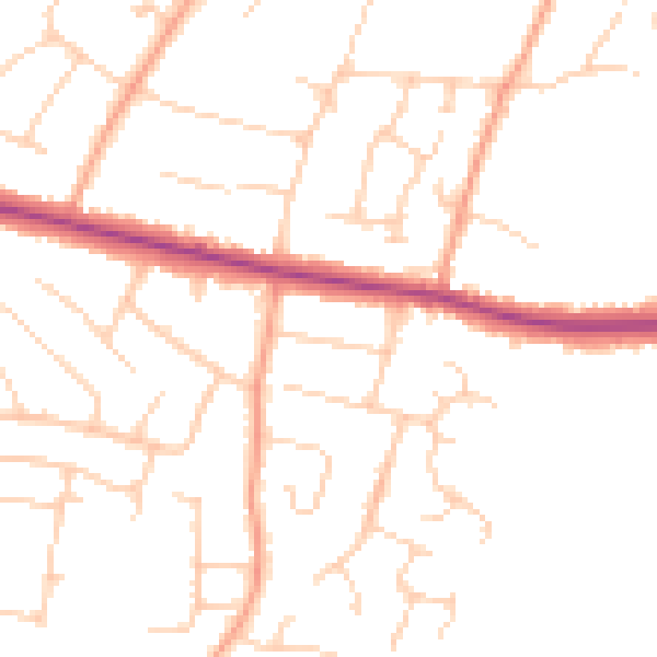 Daytime road noise heatmap for ME15 8PP