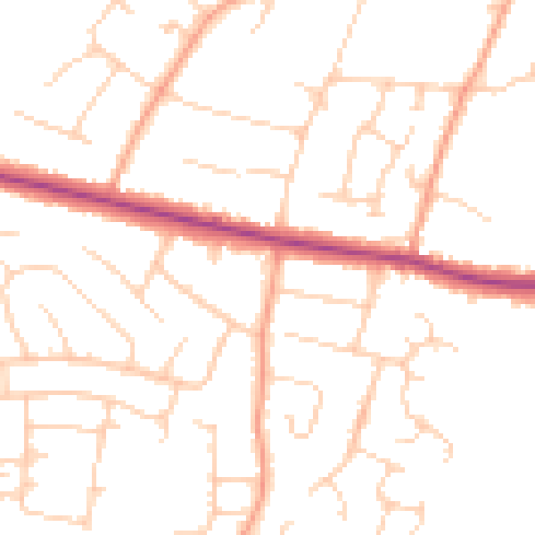 Daytime road noise heatmap for ME15 8PR