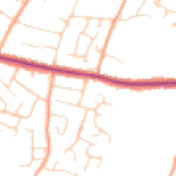 Daytime road noise heatmap for ME15 8PW