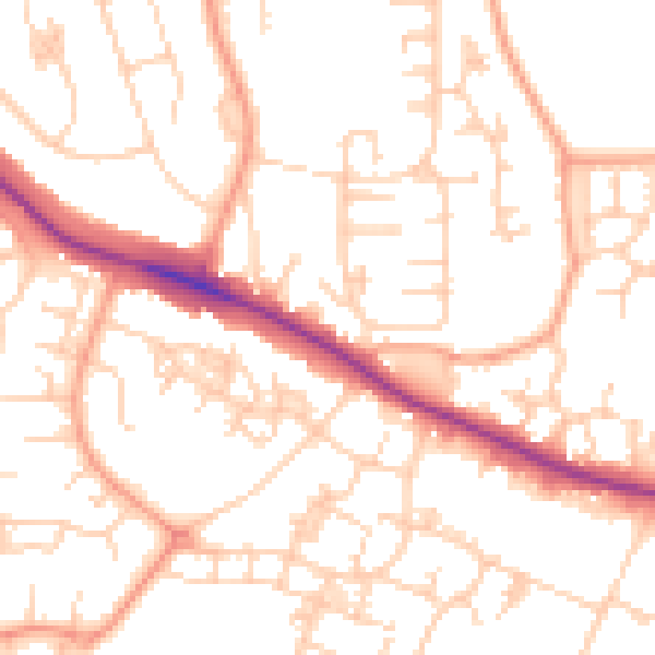 Daytime road noise heatmap for ME15 8RA