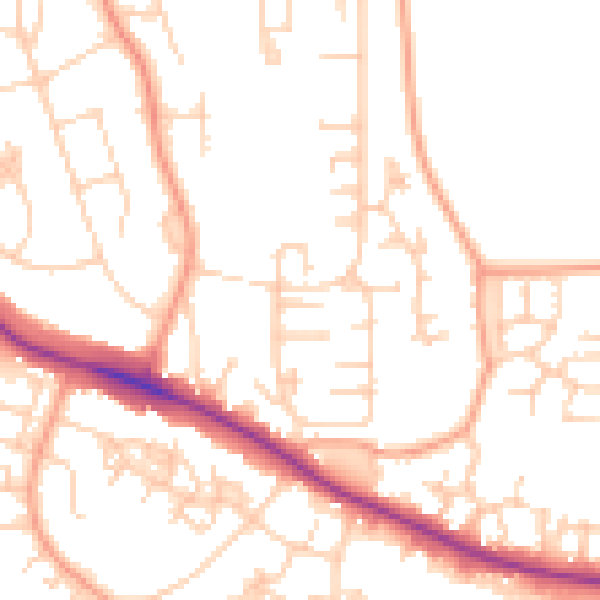 Daytime road noise heatmap for ME15 8TP