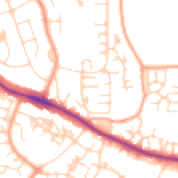Daytime road noise heatmap for ME15 8TS