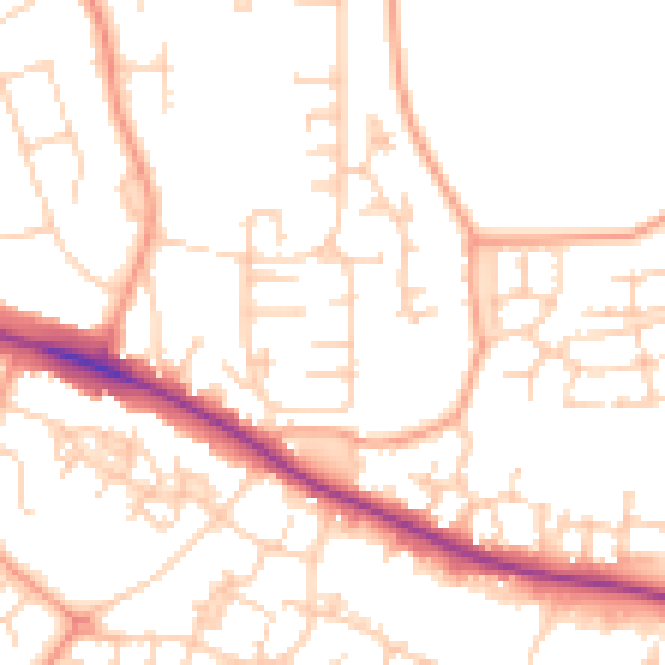 Daytime road noise heatmap for ME15 8UL