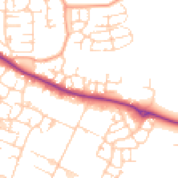Daytime road noise heatmap for ME15 8WJ