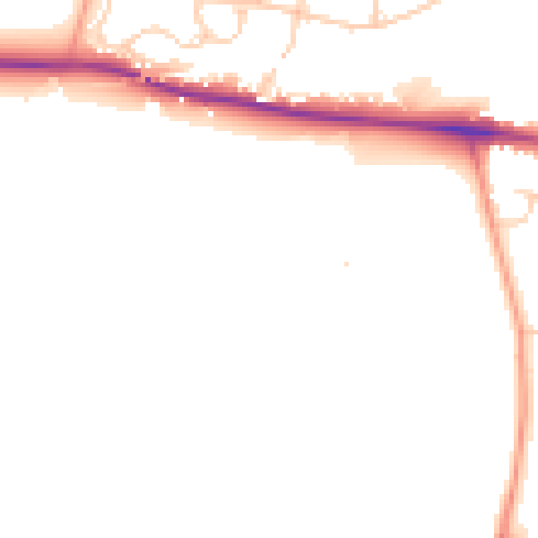 Daytime road noise heatmap for ME15 8WY