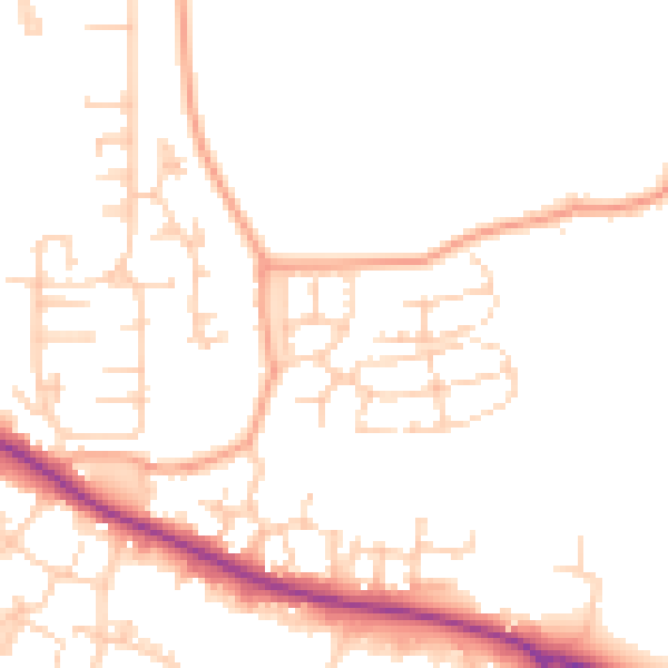 Daytime road noise heatmap for ME15 8YF