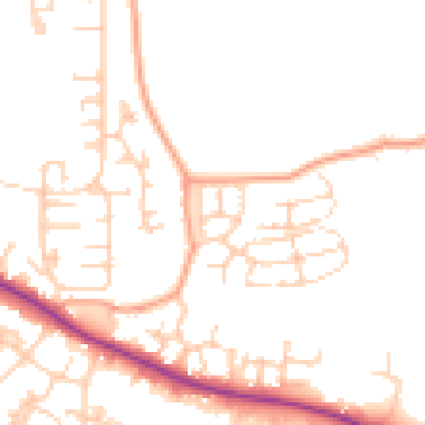 Daytime road noise heatmap for ME15 8YG