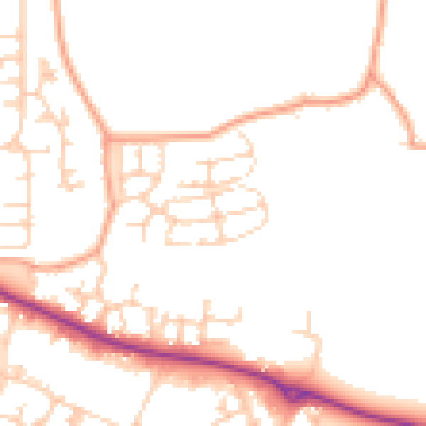 Daytime road noise heatmap for ME15 8YR