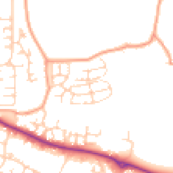 Daytime road noise heatmap for ME15 8YS