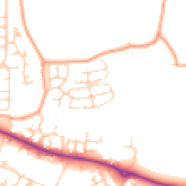 Daytime road noise heatmap for ME15 8YU