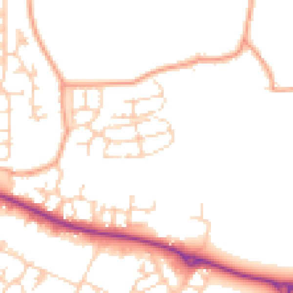 Daytime road noise heatmap for ME15 8YW