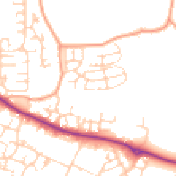 Daytime road noise heatmap for ME15 8YX