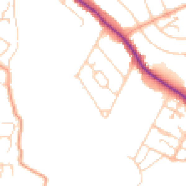Daytime road noise heatmap for ME15 9BD