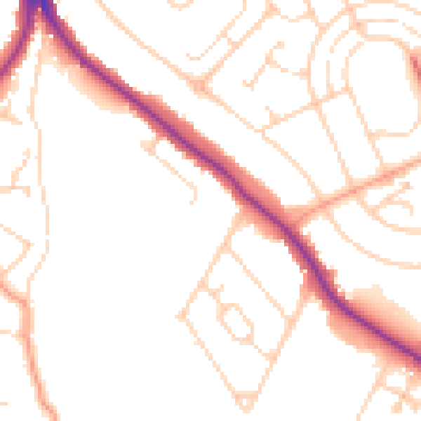 Daytime road noise heatmap for ME15 9BH