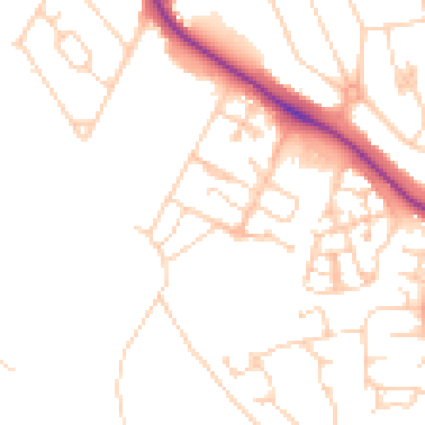 Daytime road noise heatmap for ME15 9DR