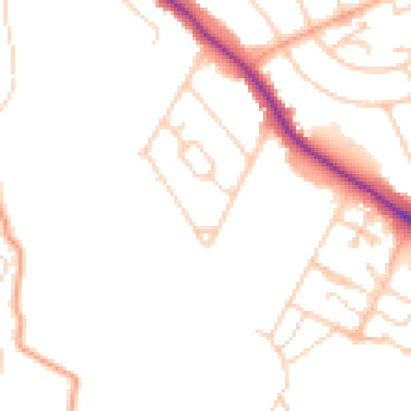 Daytime road noise heatmap for ME15 9FW