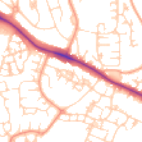 Daytime road noise heatmap for ME15 9GJ