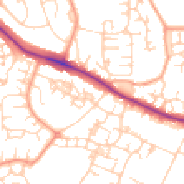 Daytime road noise heatmap for ME15 9GL