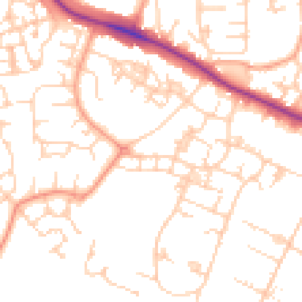 Daytime road noise heatmap for ME15 9JL