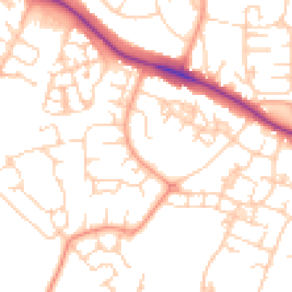 Daytime road noise heatmap for ME15 9JT
